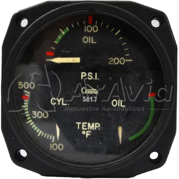 Cessna Indicador Presión/Temperatura de Aceite+CHT (USADO)